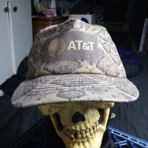 Deadstock Vintage AT&T Camouflage Snake Reptile Snap Trucker Hat